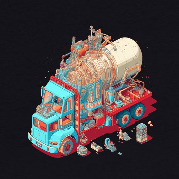 Psychedelic Style Cement Mixer Truck by DavidLoblaw